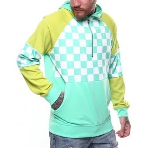 Rebel Minds Mint & Lime Green Checkered Hoodie